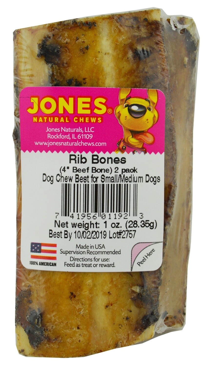 JONES 4&quot; RIB BONES 2PK SW (25/CS)