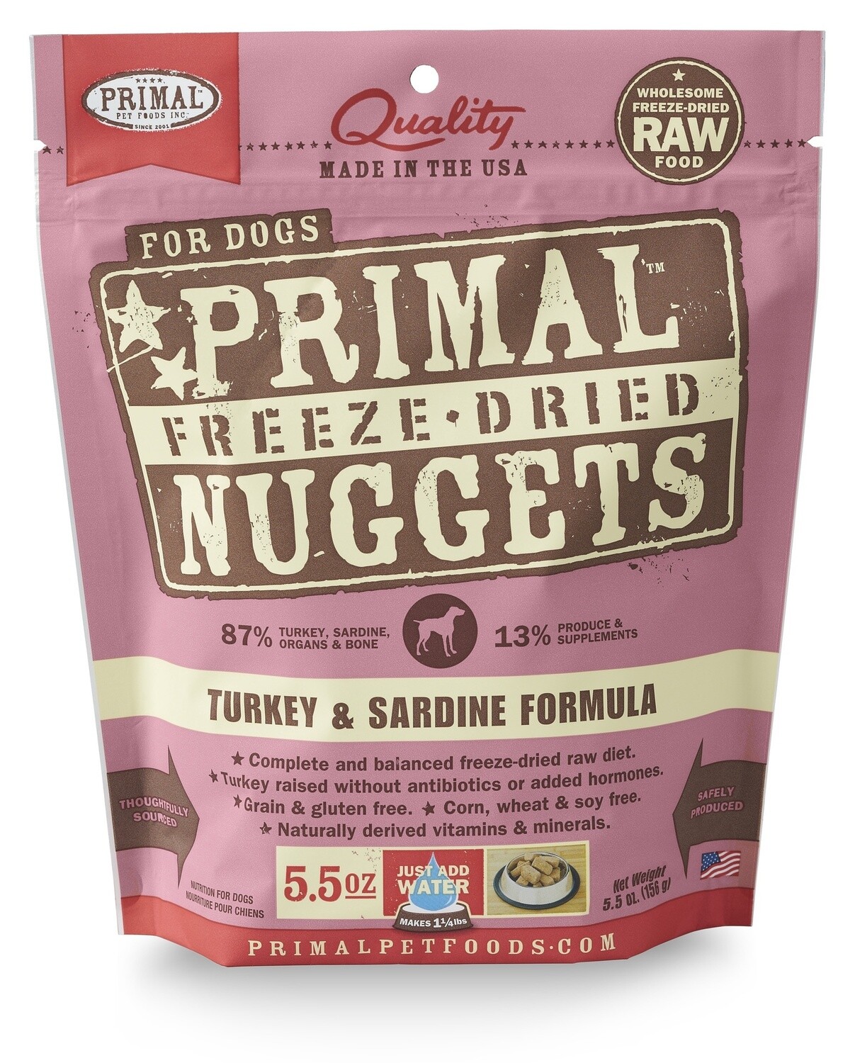 PRIMAL FREEZE-DRIED TURKEY/SARDINE 5.5OZ