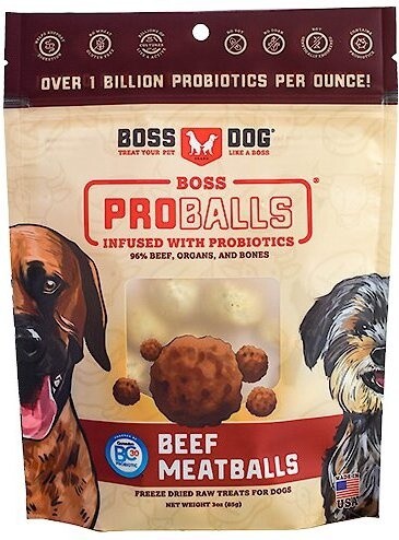 BOSS DOG PROBALLS FD RAW MEATBALL BEEF 3OZ CS/6