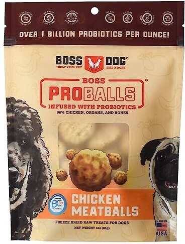 BOSS DOG PROBALLS FD RAW MEATBALL CHICKEN 3OZ CS/6
