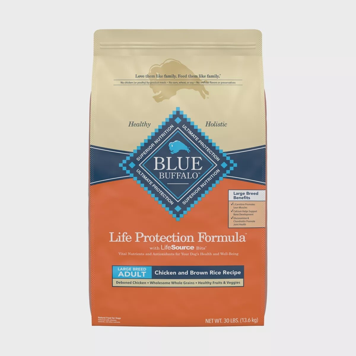 30# BLUE BUFFALO LG BREED ADULT