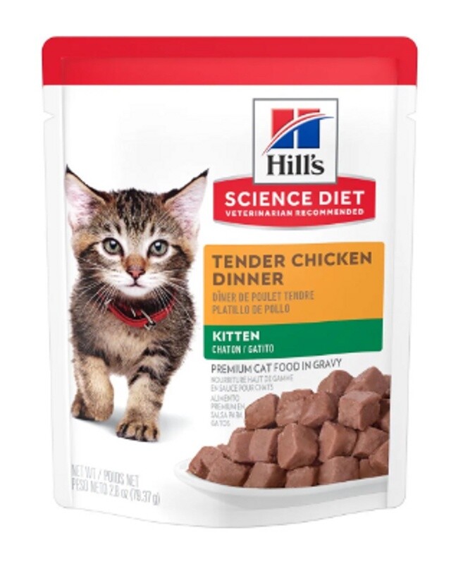 HILL&#39;S SCIENCE DIET KITTEN TENDER CHICKEN DINNER POUCH