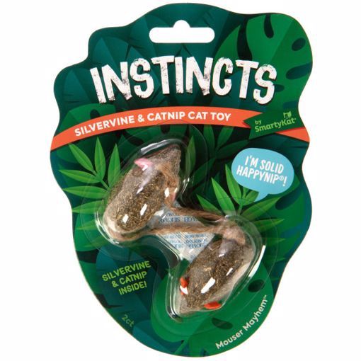 INSTINCTS 2PK MOUSER MAYHEM HAPPYNIP SILVERVINE &amp; COMPRESSED CATNIP