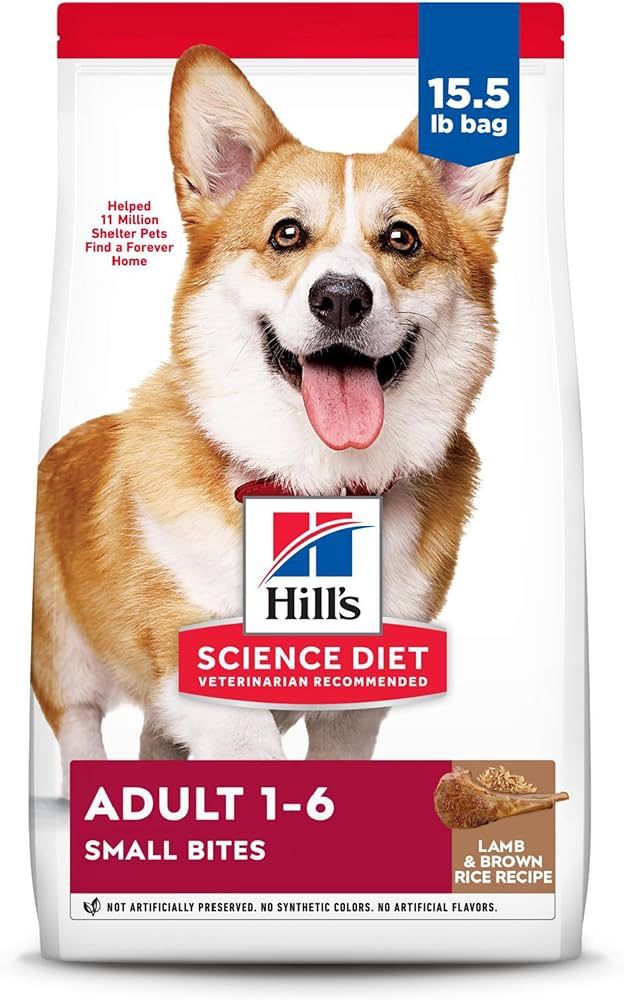 15.5# HILL&#39;S SM BITES ADULT LAMB &amp; BROWN RICE