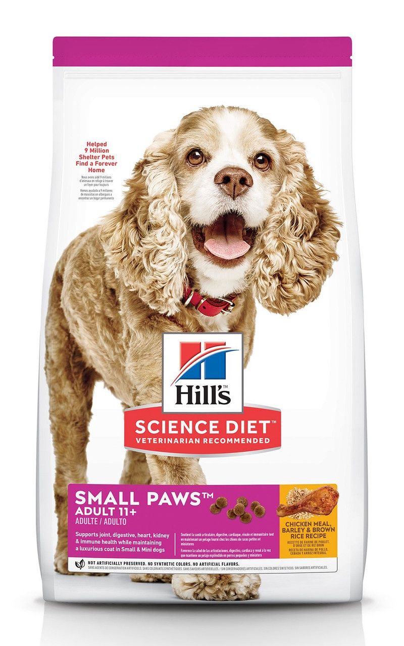 4.5# HILLS SM PAW 11+ CHICKEN &amp; BARLEY