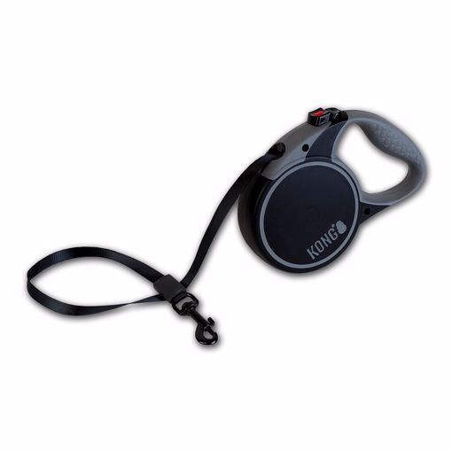 KONG 16&#39; RETRACTABLE LEASH BLACK MED