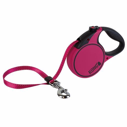 KONG 16&#39; RETRACTABLE LEASH FUCHSIA SM