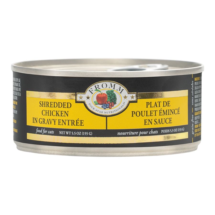 5.5oz FROMM CAT 4STAR GF SHREDDED CHICKEN CS/12