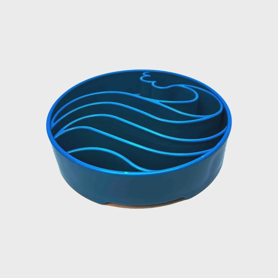 SodaPup Slow Feeder Wave Bowl Blue