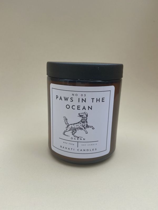 Paws In the Ocean 8 Oz Candle