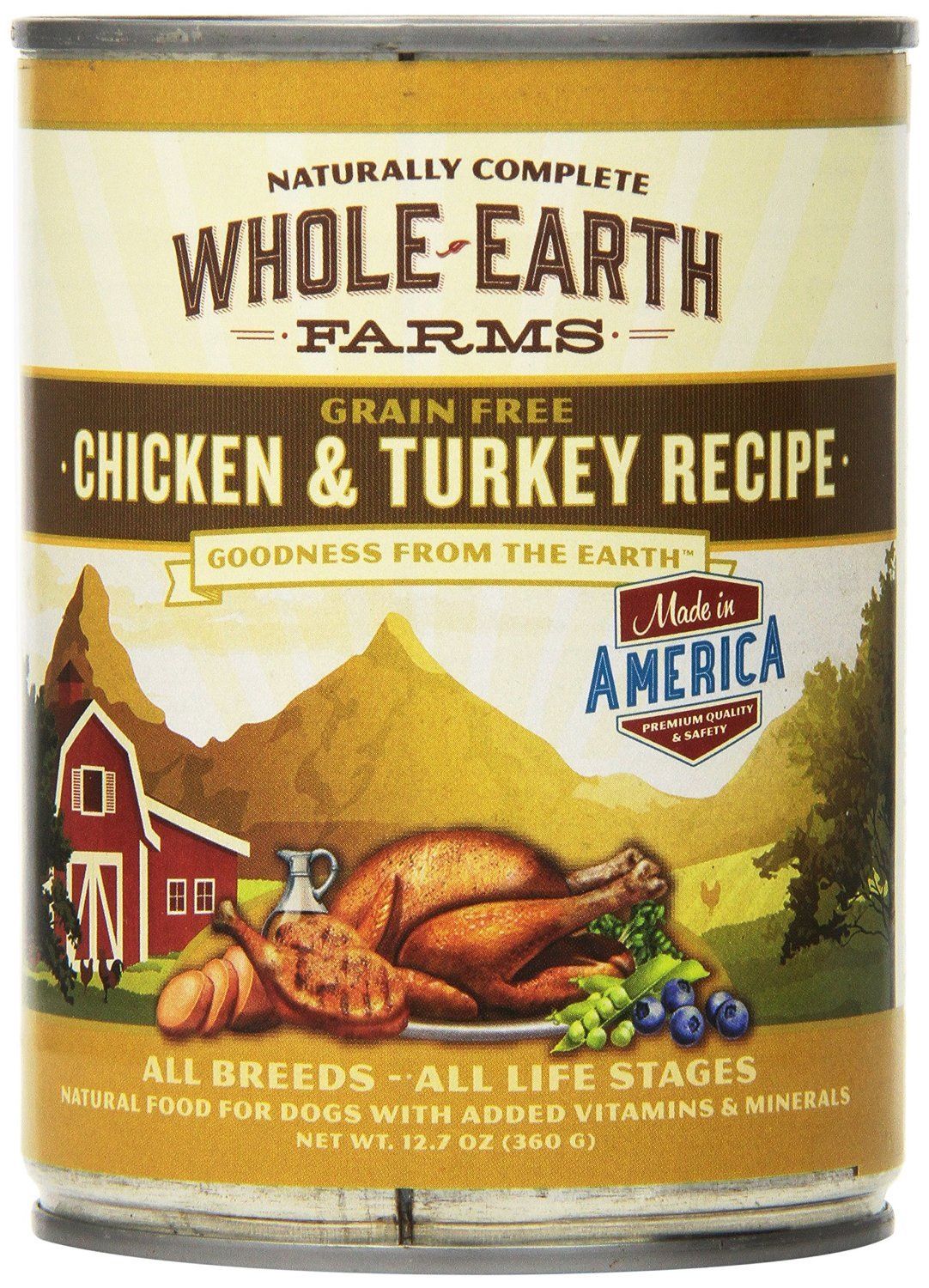 WHOLE EARTH FARMS GF CHICKEN &amp; TURKEY 12.7OZ CS/12