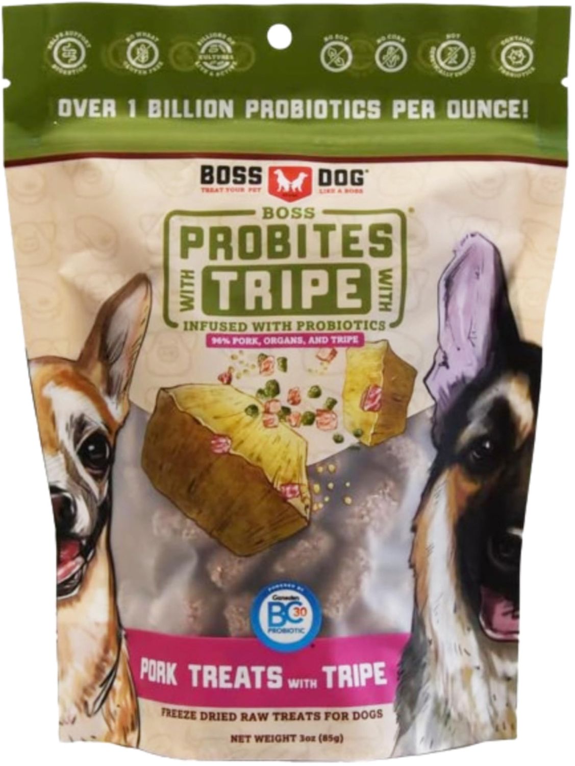 BOSS DOG PROBITES PORK W/ TRIPE 3OZ CS/6