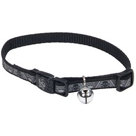 3/8 IN LAZER BRITE COLLAR SKULL CROSSBONES CAT