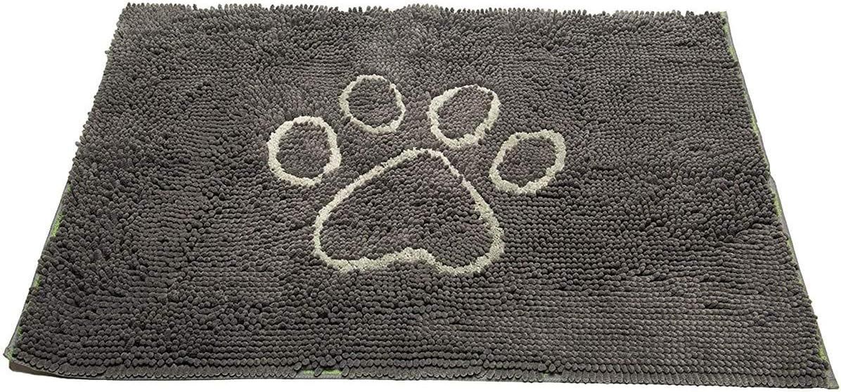 DIRTY DOG SM MIST GREY W/ LIGHT GREY PAW 23X16 CS24