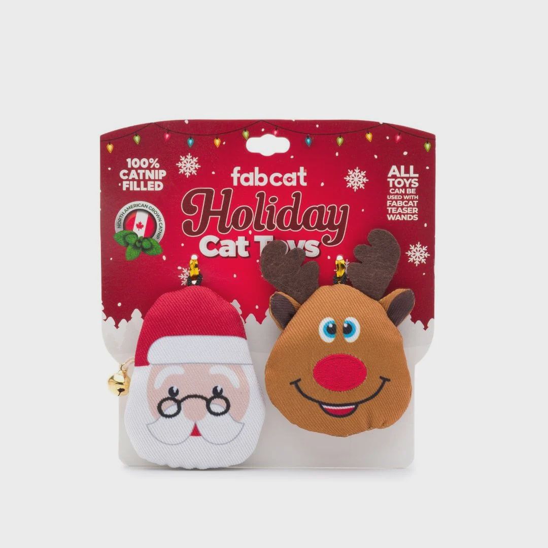 FABCAT SANTA/ REINDEER 2PK