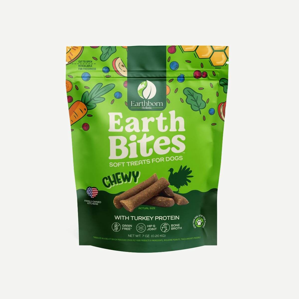 7OZ EARTHBITES DOG GF CHEWY TURKEY