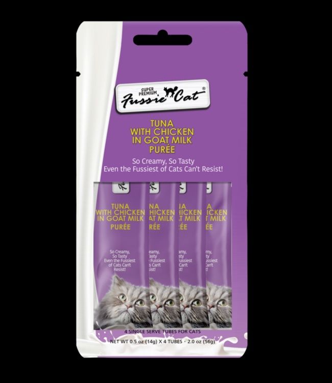 FUSSIE CAT GF TUNA W/ CHICKEN IN GOATS MILK 4CT