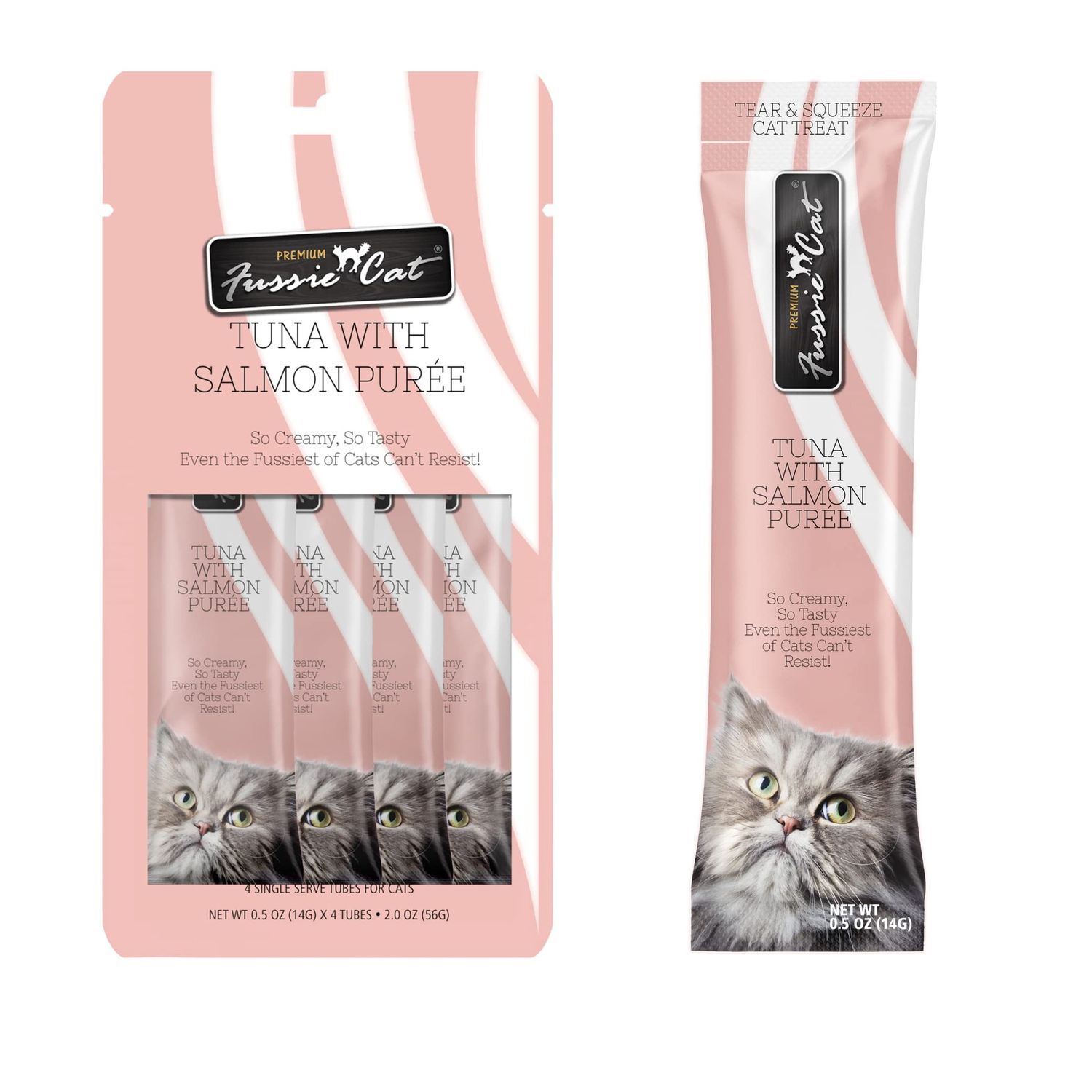 FUSSIE CAT GF PUREE TUNA &amp; SALMON 4CT