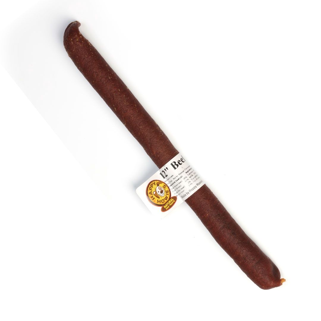 HAPPY HOWIE 12&quot; BEEF SAUSAGE BULK CS/36