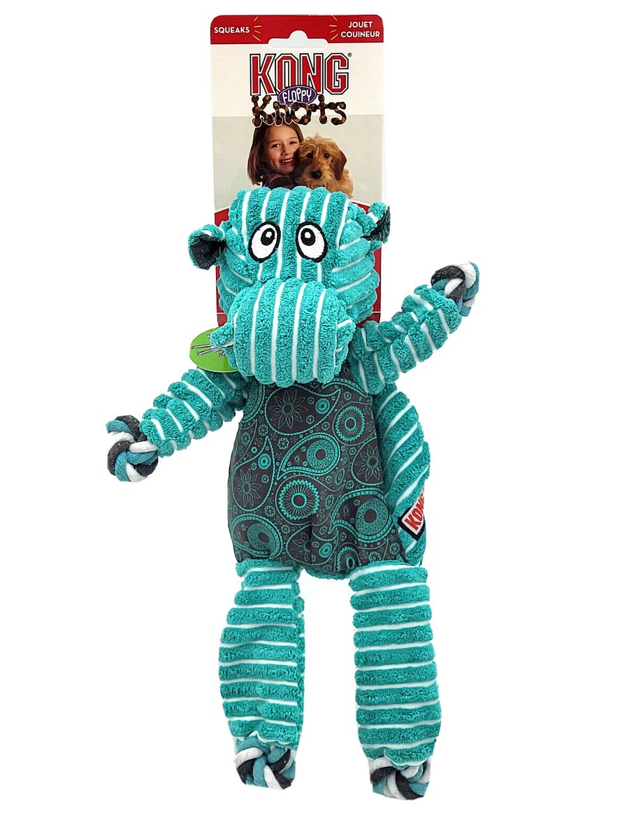 KONG FLOPPY KNOTS HIPPO MED/LG