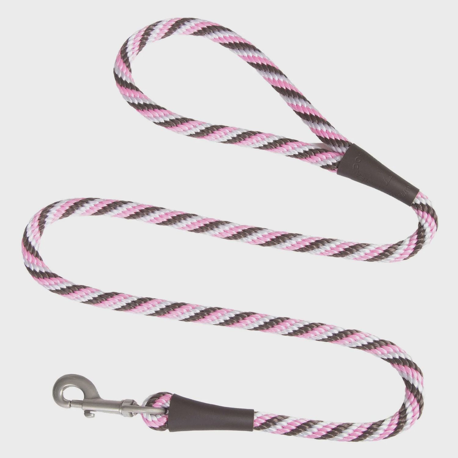 MENDOTA 1/2&quot; X 6&quot; SNAP LEASH PINK CHOCOLATE