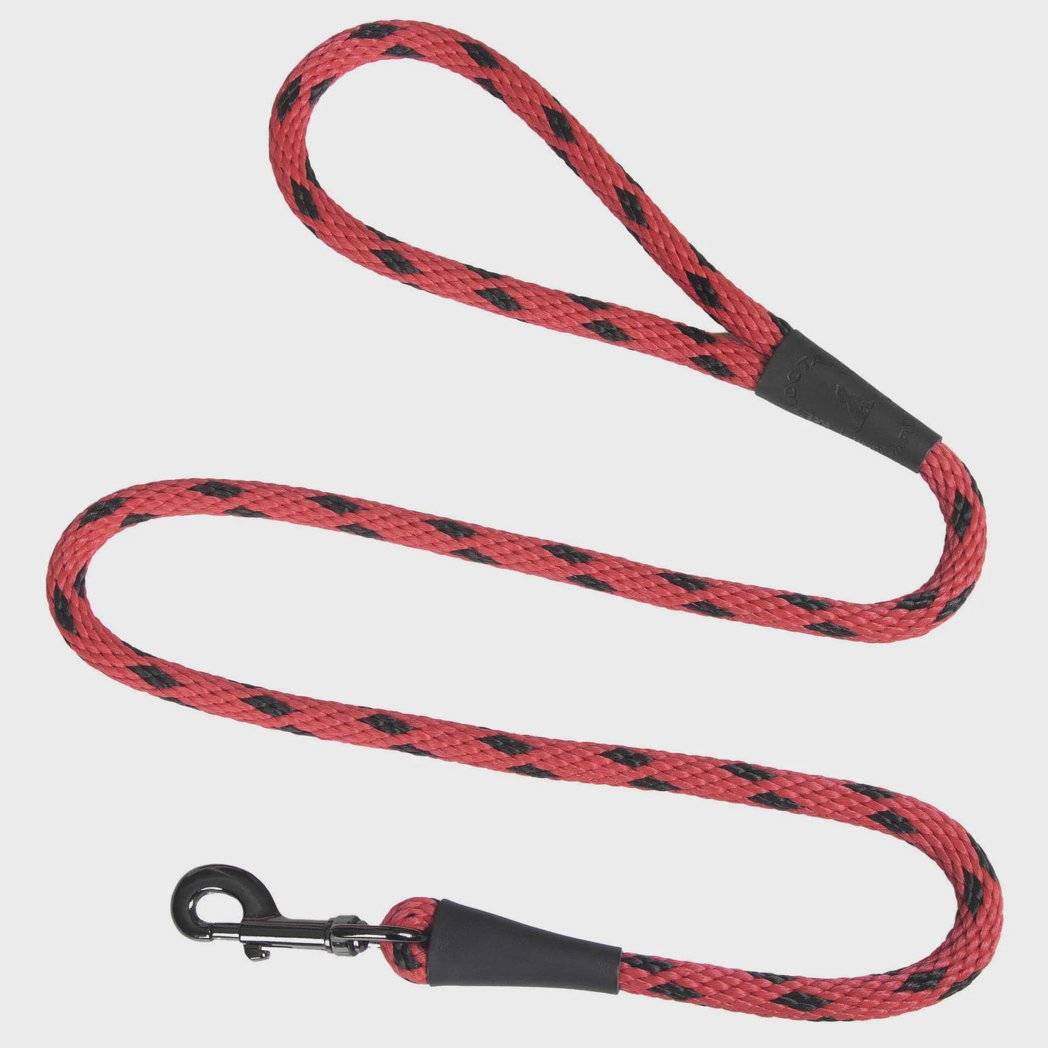 MENDOTA 3/8&#39; X 6&quot; SNAP LEASH BLACK ICE RED