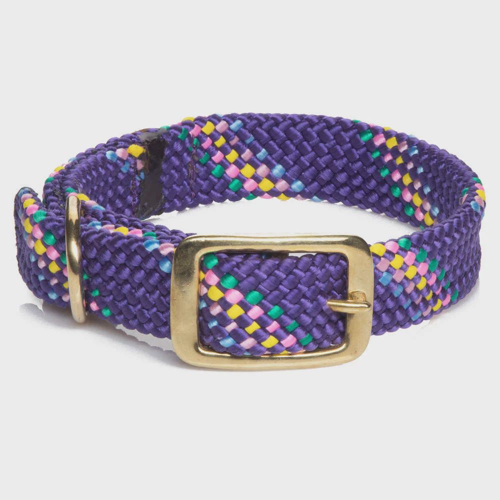 MENDOTA DOUBLE BRAID COLLAR 1&quot;W UP TO 18&quot; PURPLE CONFETTI