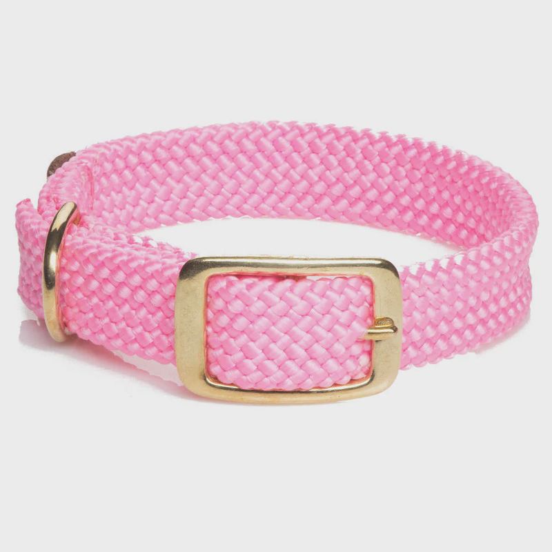 MENDOTA DOUBLE BRAID JR COLLAR 9/16" W UP TO 14" HOT PINK