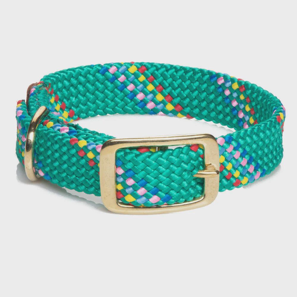 MENDOTA DOUBLE BRAID COLLAR 1&quot;W UP TO 18&quot; KELLY CONFETTI