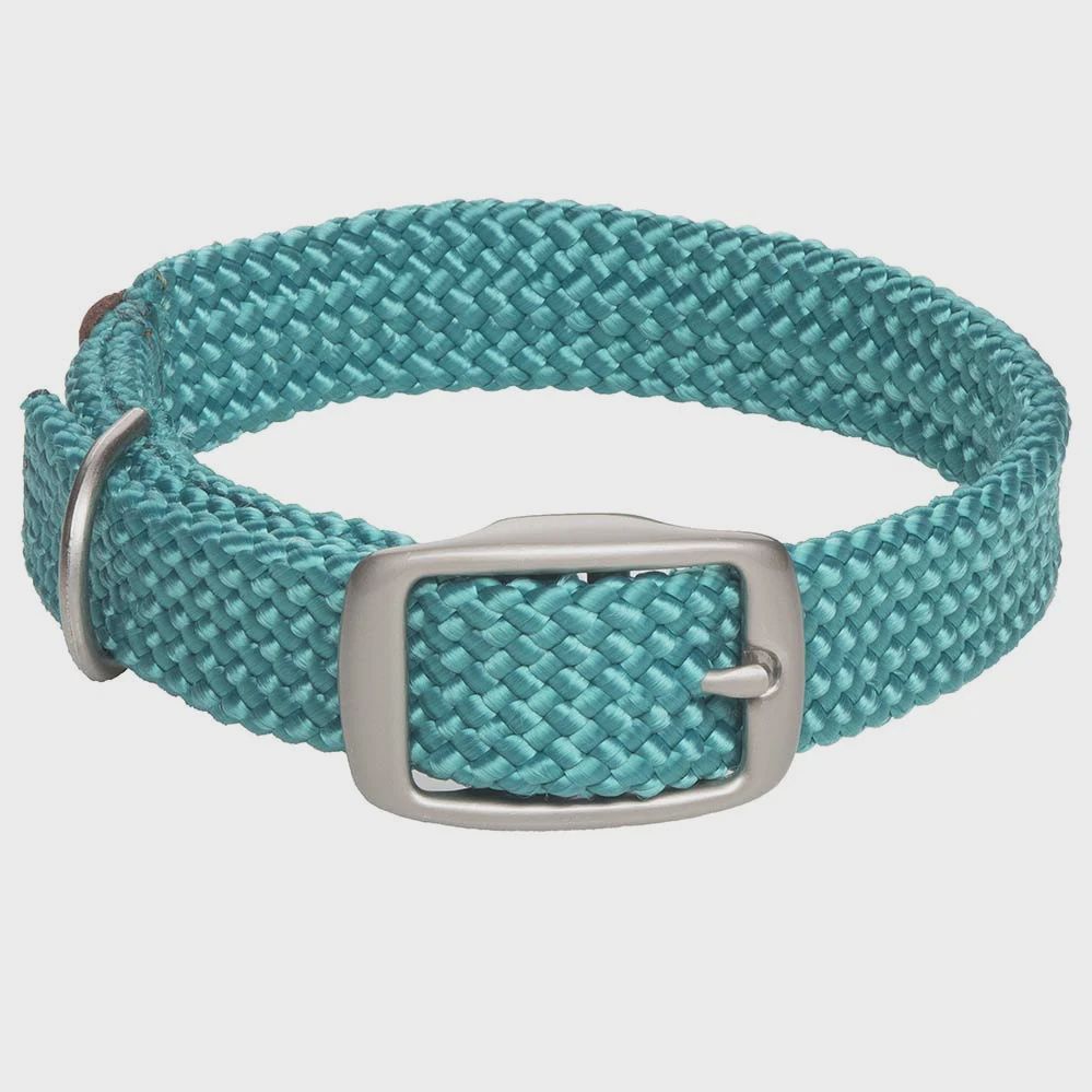 MENDOTA DOUBLE BRAID JR COLLAR 9/16&quot;W UP TO 14&quot; TURQUOISE