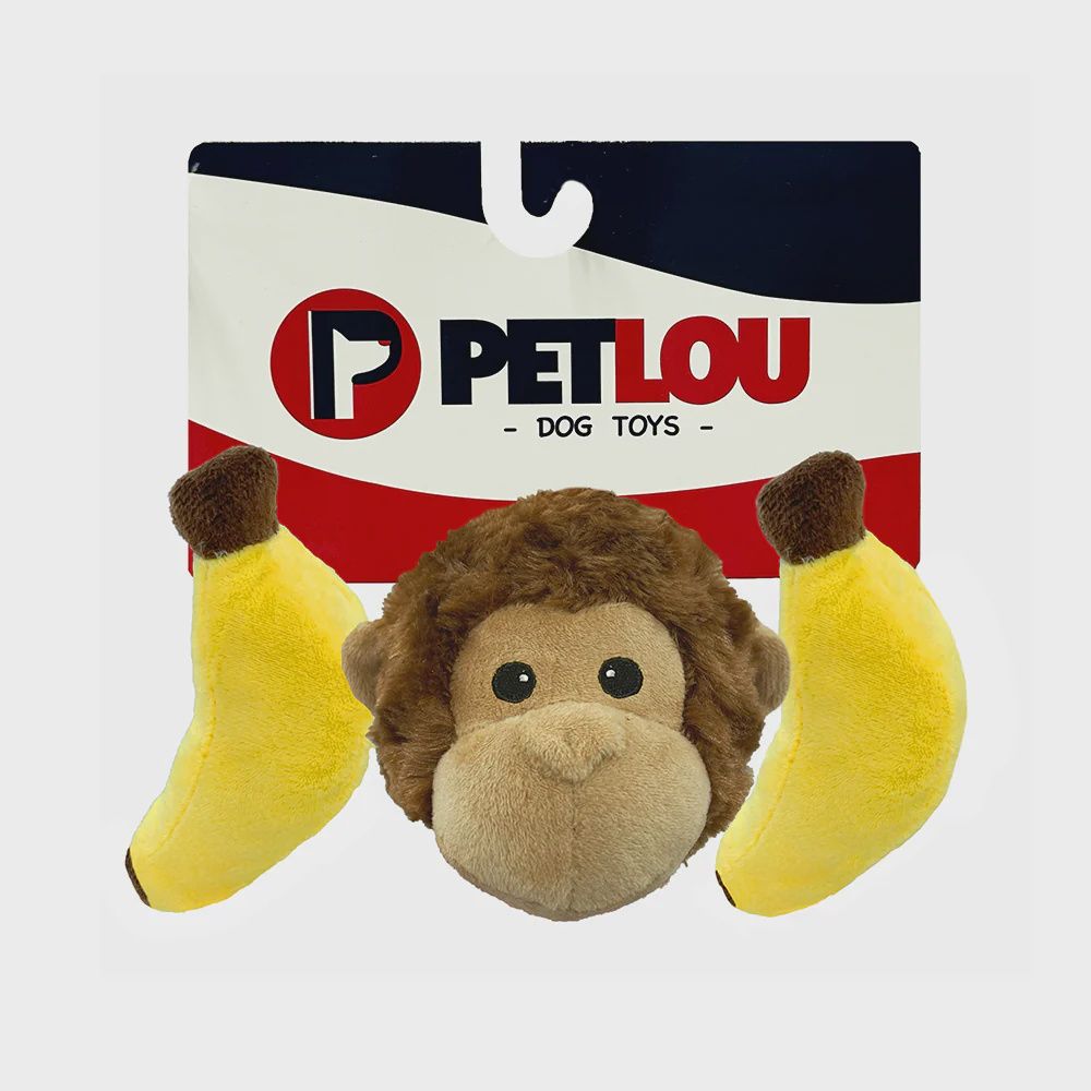 PETLOU 4&quot; EZ SQKY TRI MONEY &amp; BANANA