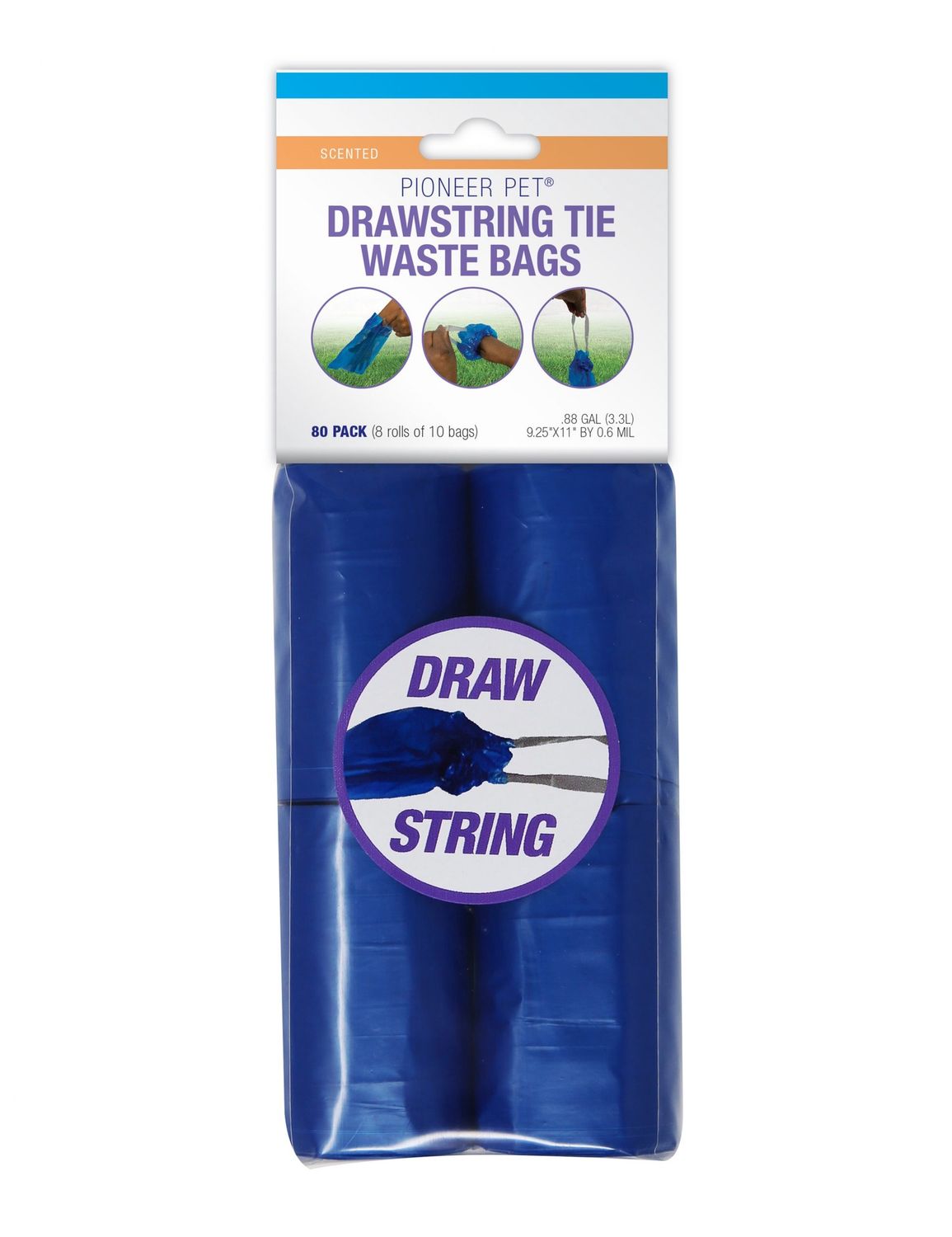 DRAWSTRING TIE WASTE BAGS 8PK