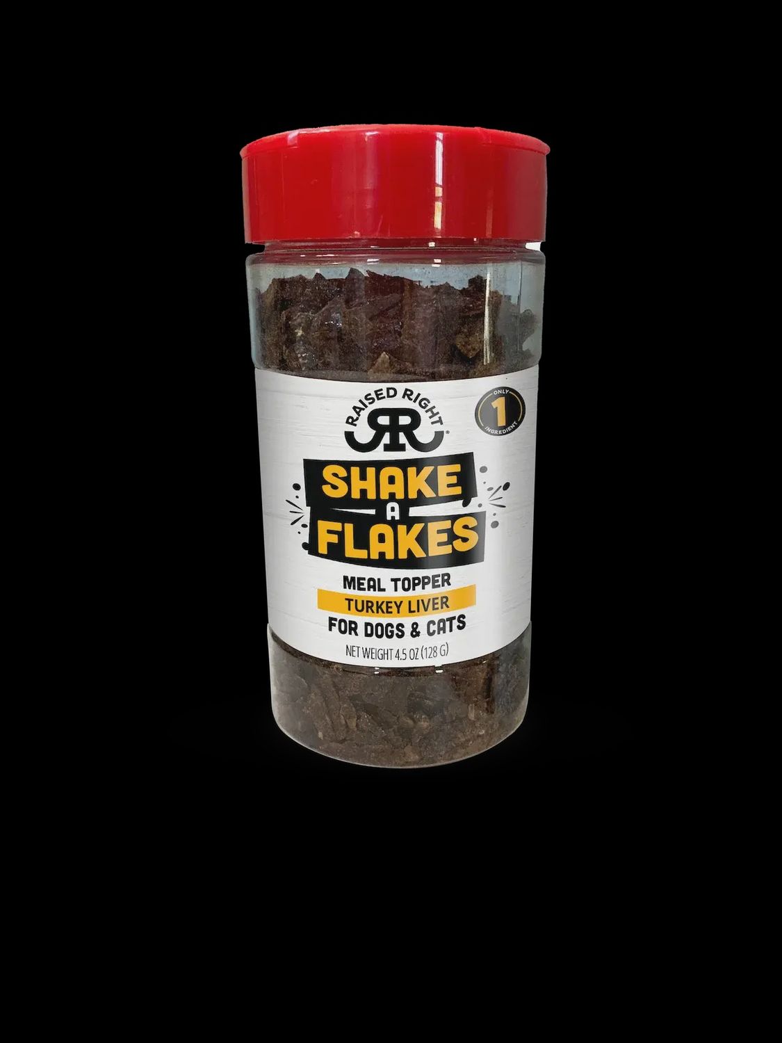 RAISED RIGHT DOG CAT SHAKE A FLAKES TURKEY 4.5OZ