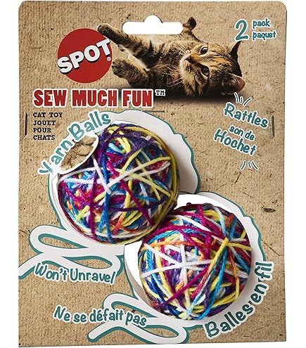 SPOT 3.5IN SE MUCH FUN YARN BALL CAT