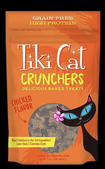TIKI CAT CRUNCHERS CHICKEN TREAT 2OZ CS/6
