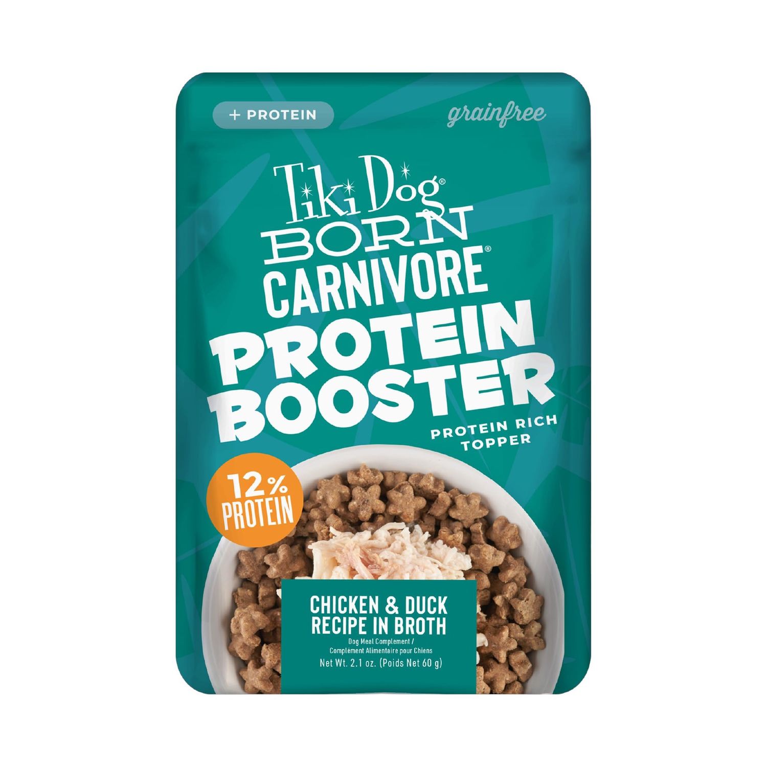 TIKI DOG PROTEIN BOOSTER TOPPER CHKN/DUCK 2.1OZ CS/12