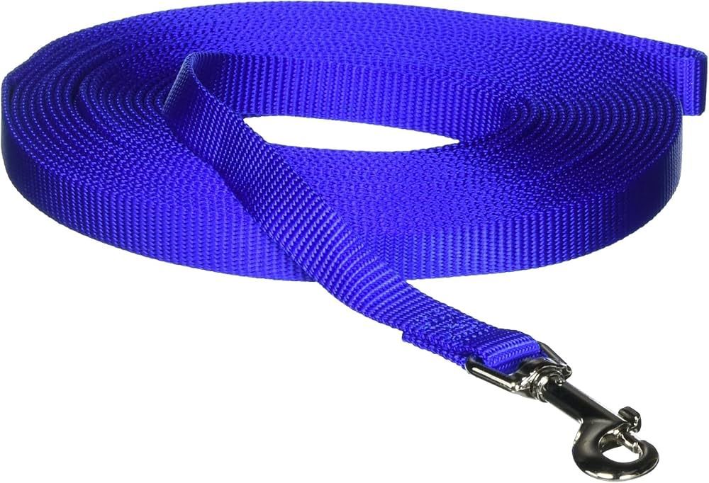 15FT NYLON TRAINING LEASH BLUE