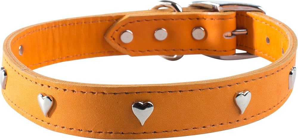 3/4&quot; LEATHER HEART ORANGE 18&quot;