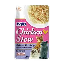 1.4OZ INABA CHICKEN STEW CHICKEN WITH SALMON RECIPE CAT TREAT CS/8