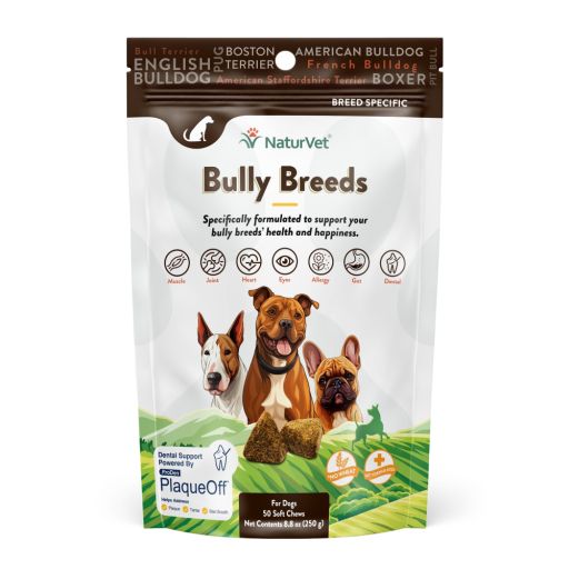 NaturVet Breed Specific Bully Breed Dogs Soft Chews Count of 50, .6 LB