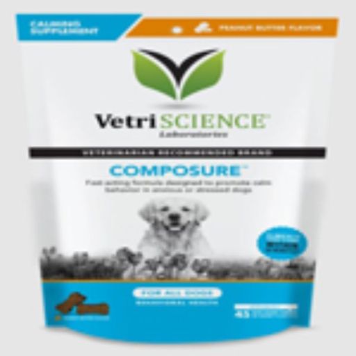 45CT VETRISCIENCE COMPOSURE PB FLAVOR DOG CHEWS