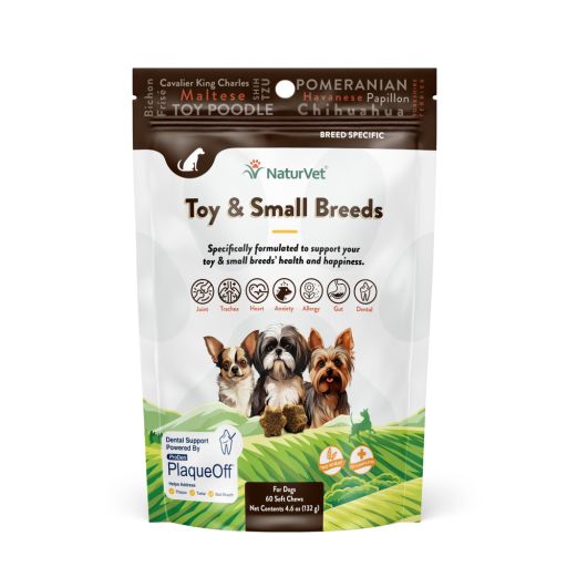NaturVet Breed Specific Toy &amp; Small Breed Dogs Soft Chews Count of 60, .4 LB