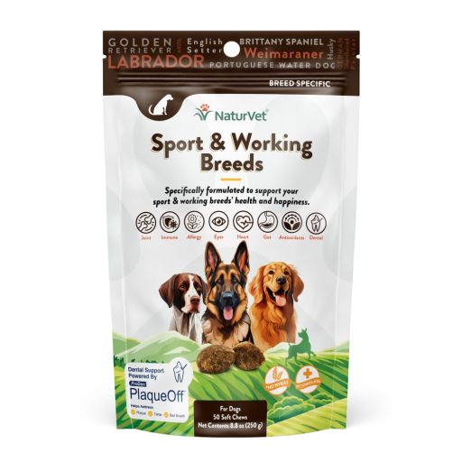 NaturVet Breed Specific Sport &amp; Working Breed Dogs Soft Chews Count of 50, .6 LB