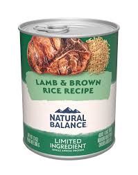 13OZ NATURAL BALANCE LID LAMB &amp; BROWN RICE DOG CS/12
