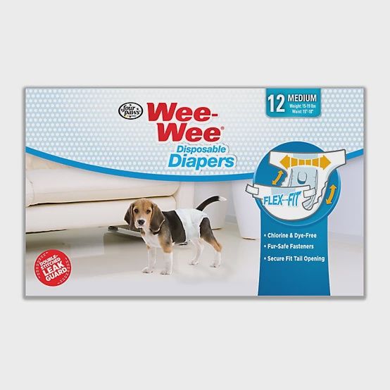 FOUR PAWS MEDIUM DIAPERS 12CT