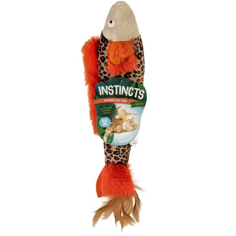 INSTINCTS FIN FRENZY CATNIP CRINKLE PLUSH KICKER