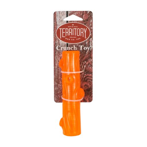 Territory Rubber Crunch Stick Dog Toy, 6 IN, Orange