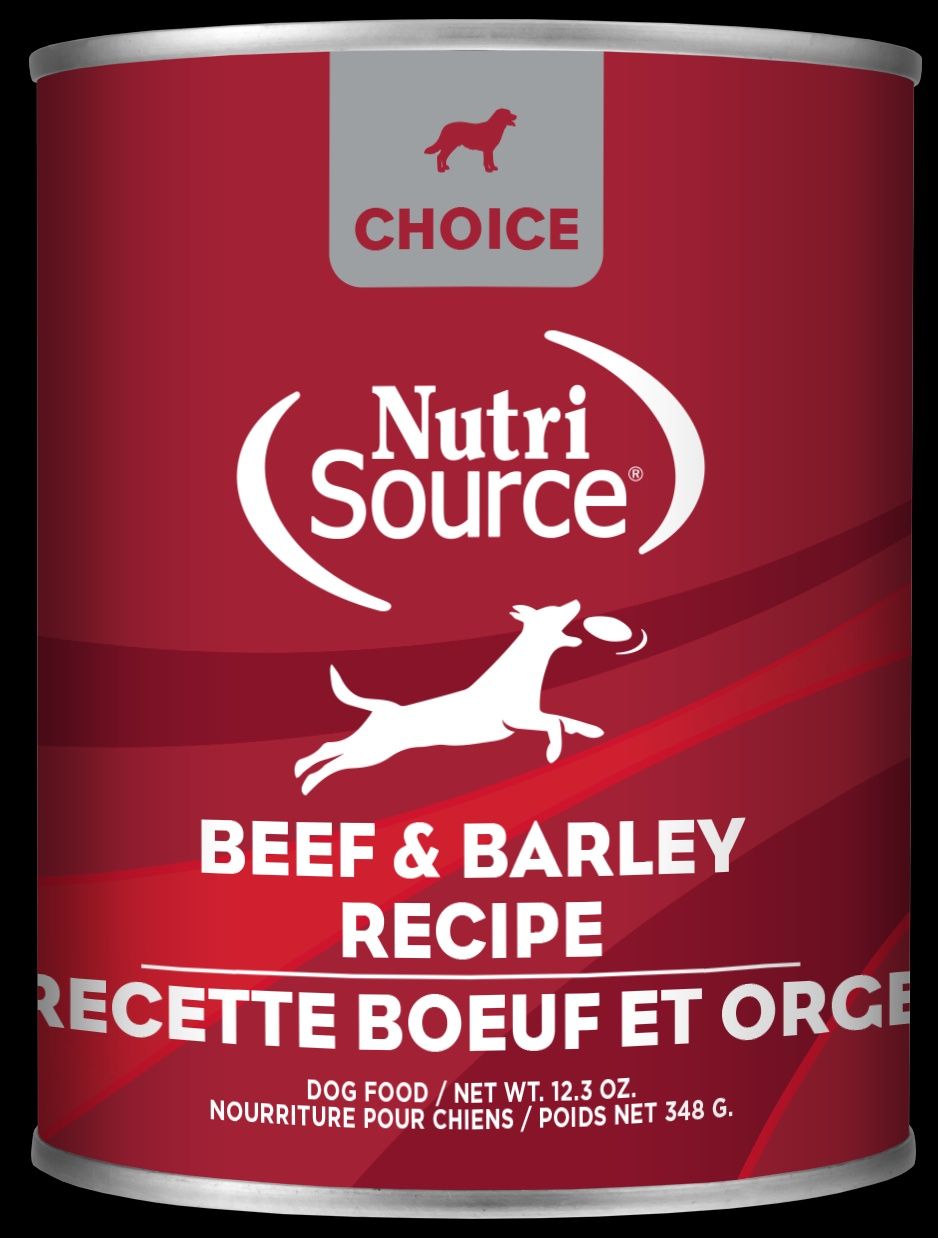 Nutrisource Beef &amp; Barley 12.3 Oz Wet Food CS/12