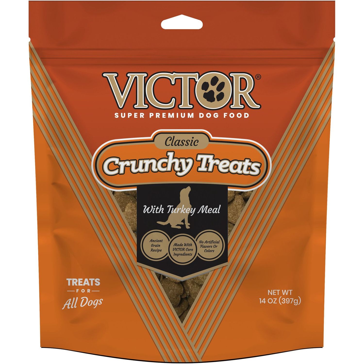 VICTOR CRUNCHY TREATS 14OZ TURKEY