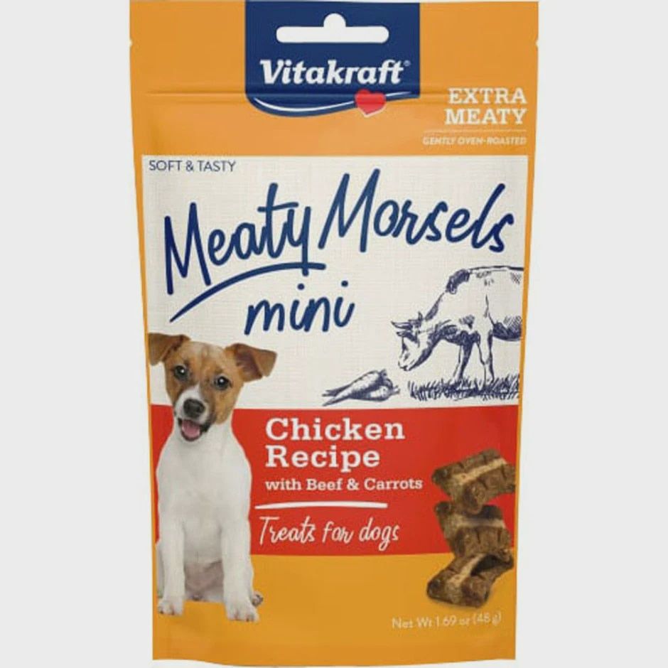VITAKRAFT MEATY MORSELS MINI CHICKEN W/BEEF/CARROT CS/3